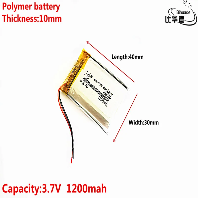 Liter energy battery Good Qulity 3.7V,1200mAH 103040 Polymer lithium ion / Li-ion battery for tablet pc BANK,GPS,mp3,mp4