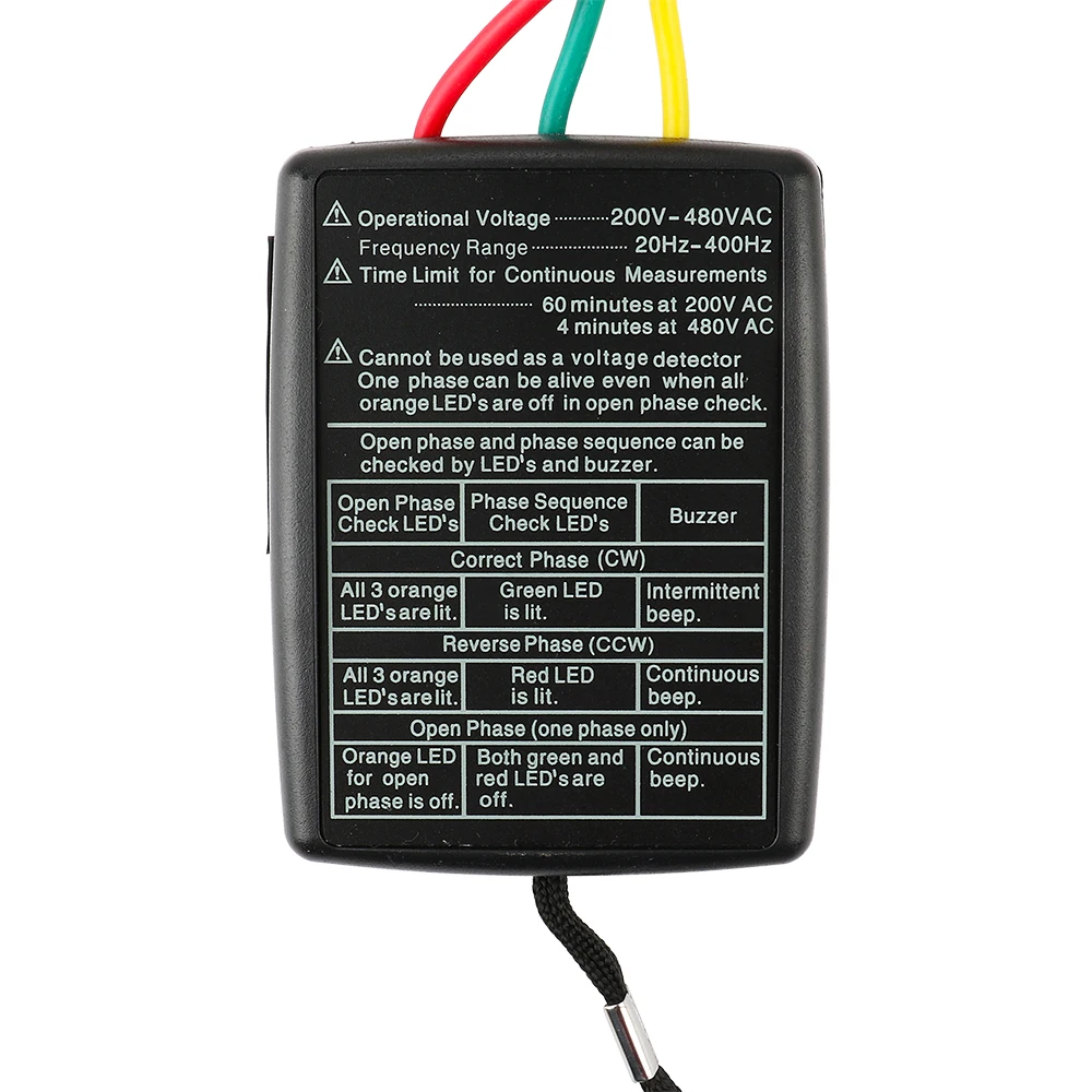 Mastech MS5900 120V-400V, VC850 200V-480V, VC850A 200V-600V AC Three Phase Rotation Indicator Meter
