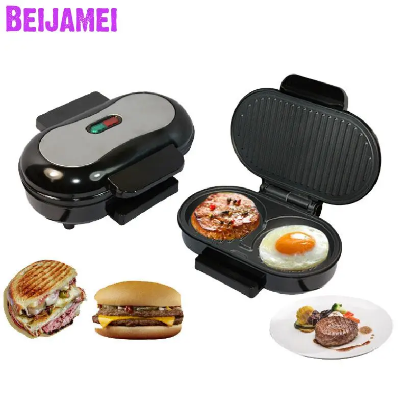 

Beijamei small steak hamburger machine Egg Frying Pan Electric sandwich maker bread oven breakfast barbecue maker machine