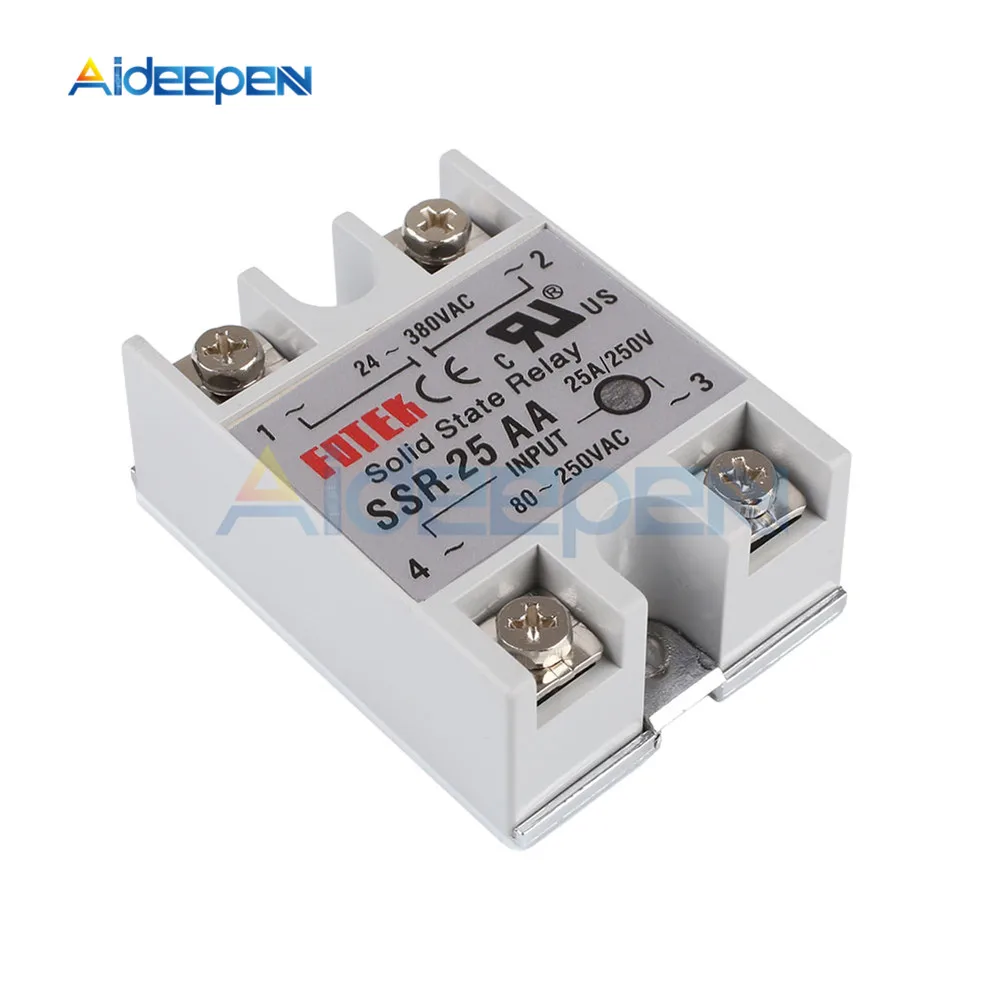 Solid State Relay Module SSR-25AA SSR-25 AA SSR 25A 80-250VAC Input to 24-380VAC Output Industry Control