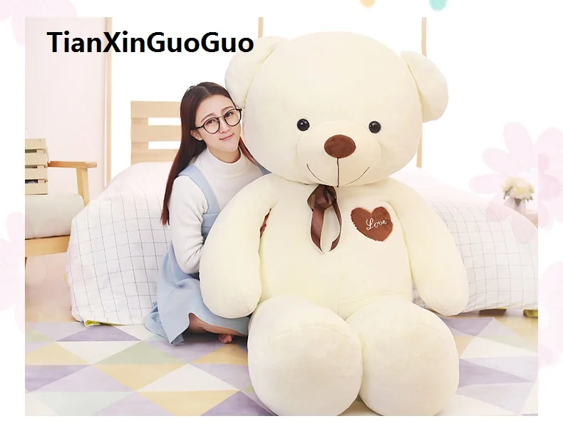 

stuffed plush toy huge 160cm teddy bear plush toy white bear soft doll hugging pillow birthday gift w2972