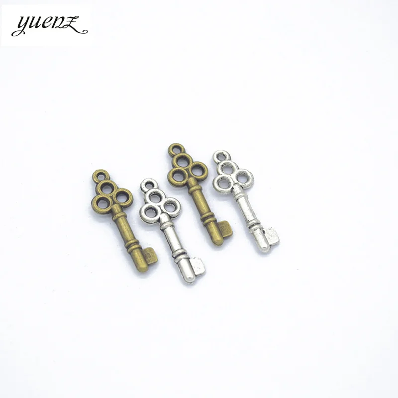 YuenZ 50pcs 2 color Antique silver color Metal key Charms Pendants For Jewelry Making Diy Handmade Jewelry 20*7mm O239