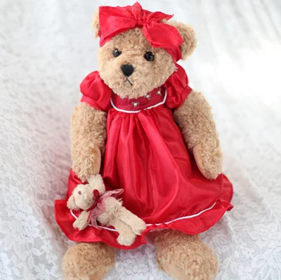 1PCS 36CM wear dress sweet teddy bear Stuffed Animals Plush Toys Teddy Bear Sleeping dolls birthday Christmas Gifts for Kids