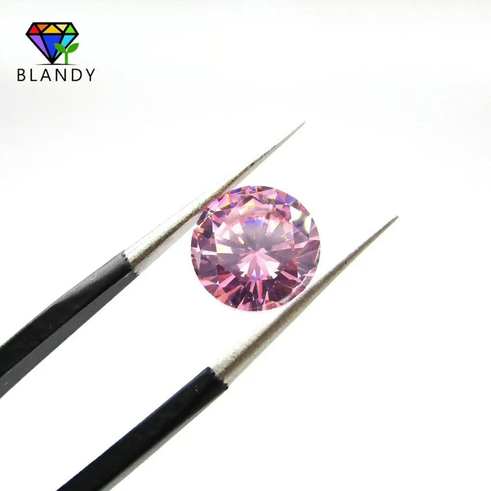 Factory Price 1.0--3.0mm Round Brilliant Cut Pink Cubic Zirconia Stone 5A Quality Loose Synthetic CZ Gems For Jewelry Making