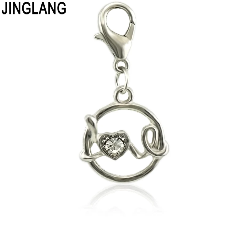 

JINGLANG Zinc Alloy Love Charms for Jewelry Making Alloy Pendant fit DIY Necklace Bracelet Accessories Craft 50pcs