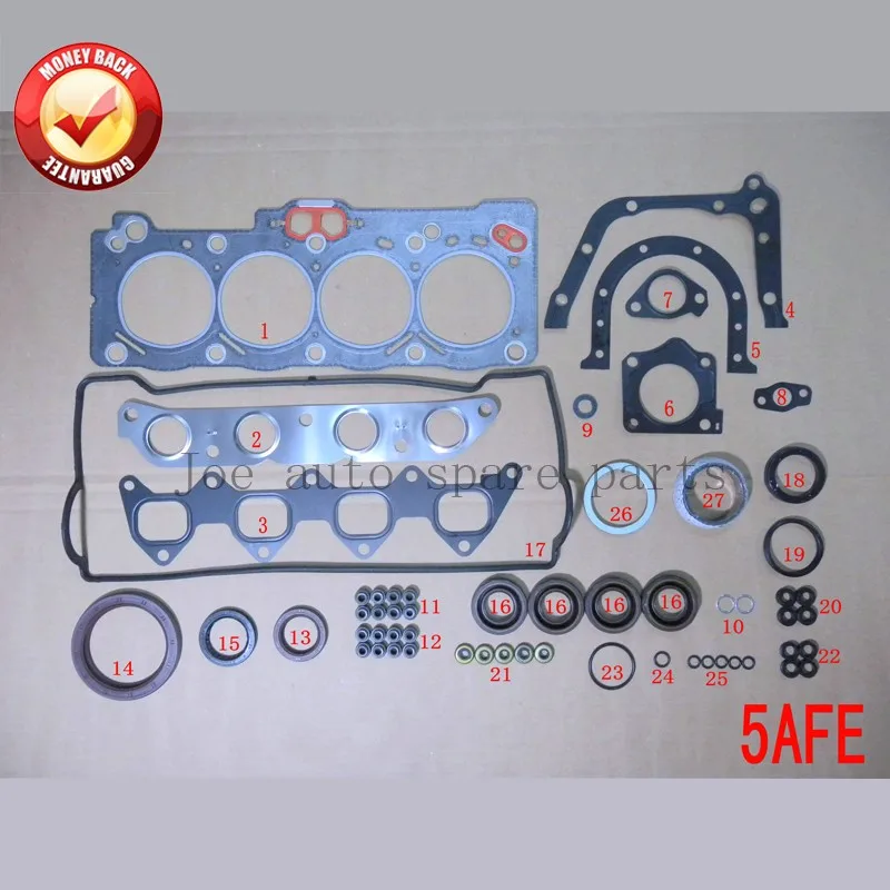 5A 5AFE Engine complete Full gasket set kit for Toyota Corolla/Soluna vios/Sprinter 1498cc 1.5L 1987-02