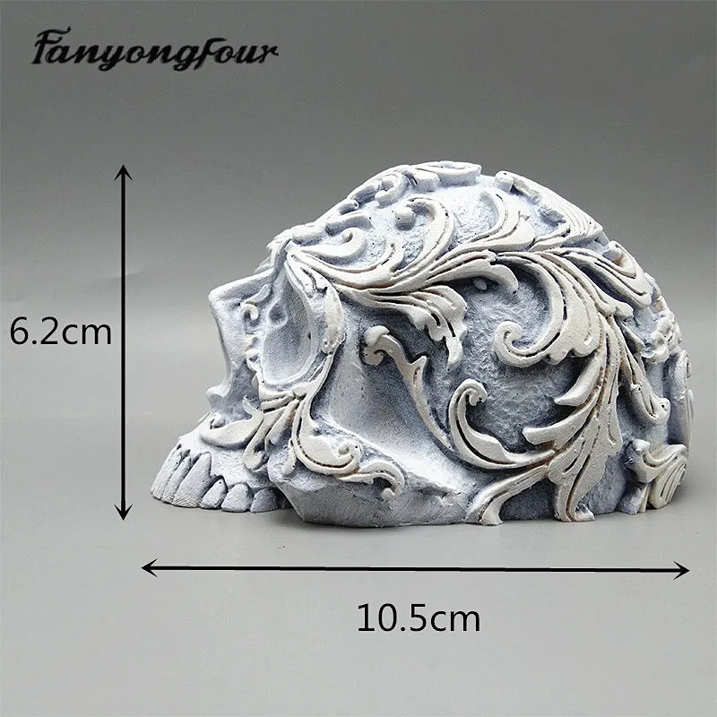 Pattern Skull Silicone Mold DIY Handmade Gypsum Aromatherapy Candle Concrete Crystal Dropping Resin Mold Manufacturing Crafts