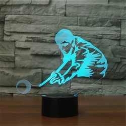 Lâmpada de mesa de bilhar e sinuca 3d, 7 cores, com led, luz noturna para decoração, usb, novidade para dormir, presente de aniversário, troféu