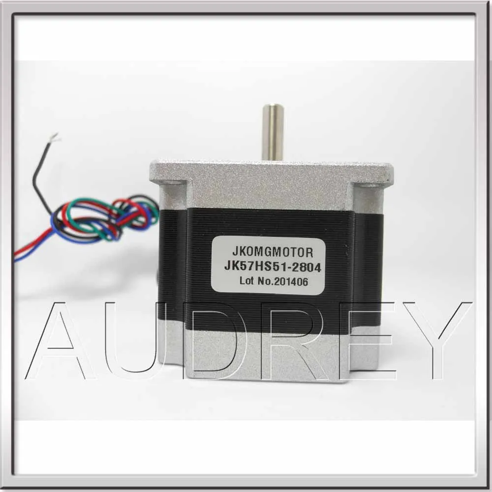 

CE ROHS NEMA23 1.8deg. 57mm 2phase big Square hybrid stepper motor JK57HS51-2804 / 24v 1.1N.M 2.3V 2.8A 4-wire 51mm long