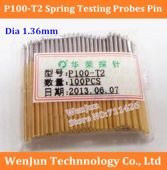 

Brand NEW P100-T2 (prismatic head) Test pin 100PCS/LOT Spring Testing Probes Pin