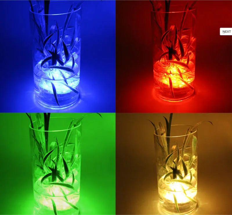 4pcs 3AAA Battery Operated Remote Control 16Colors Submersible LED Light, LED Vases Base Light for Wedding party decoration