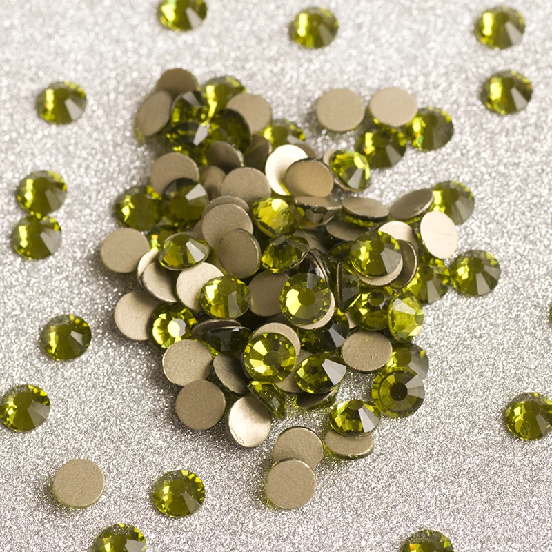 YANRUO 2058NoHF Olivine Stones And Crystals Glue On Strass Flatback Non Hotfix Rhinestones for Sewing Dress Handiwork