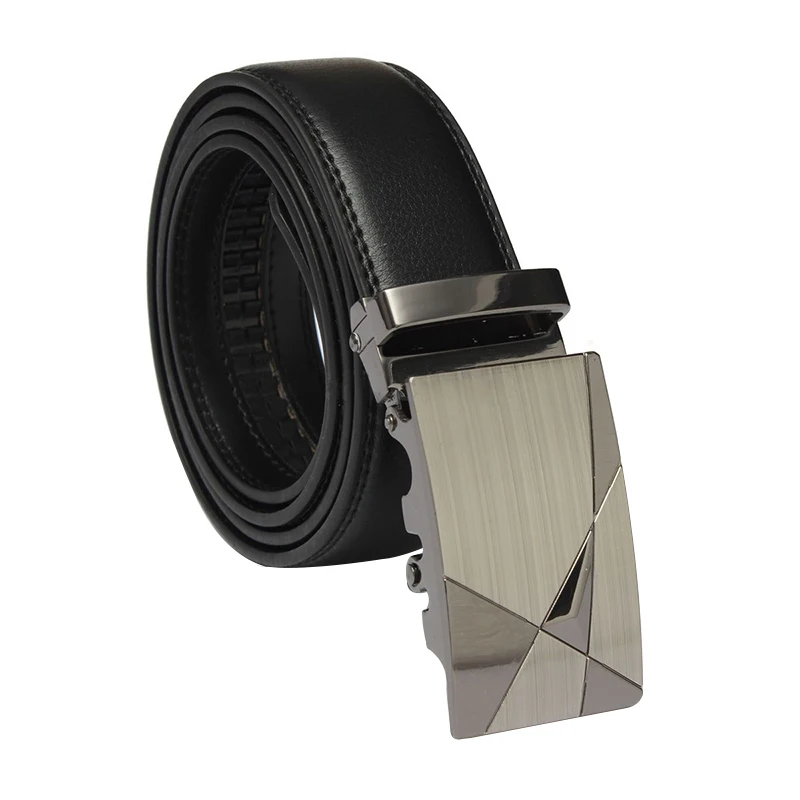 Ceinture en simili cuir pour hommes, de haute qualité, couleur unie, avec boucle automatique, décontractée, pour les affaires