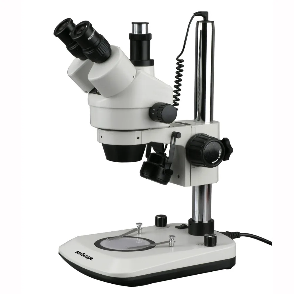 Trinocular Stereo Zoom Microscope--AmScope Supplies New 7X-45X Dual Lit 6W LED Trinocular Stereo Zoom Microscope