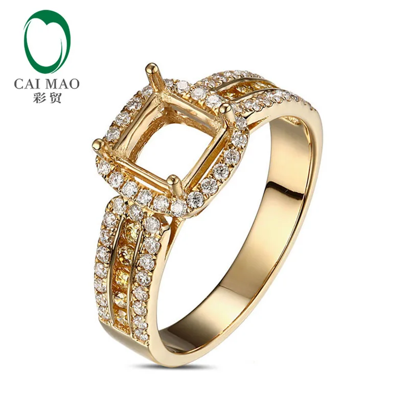 

Caimao 6.0mm Cushion Cut 14k Yellow Gold Full Cut Diamond Engagement Semi Mount Ring