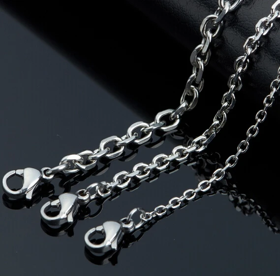 One dozen 12pcs  Lot of Stainless steel 1.5/2/2.3/3/4/4.5mm Flat Cable Rolo chain necklace   16''-32'' in bulk