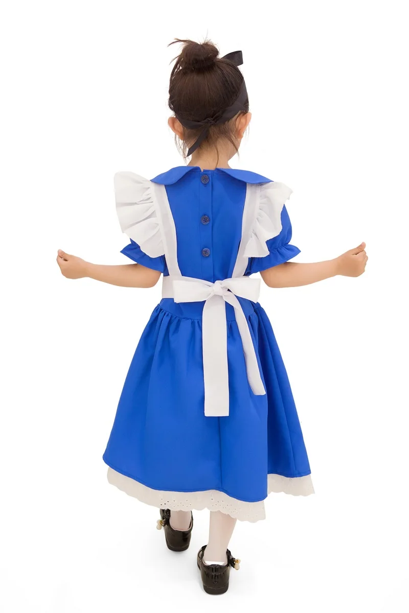 Girl Blue princess Halloween Costume For Kids Party Lolita Maid  Dress Cosplay Fancy Carnival Costumes