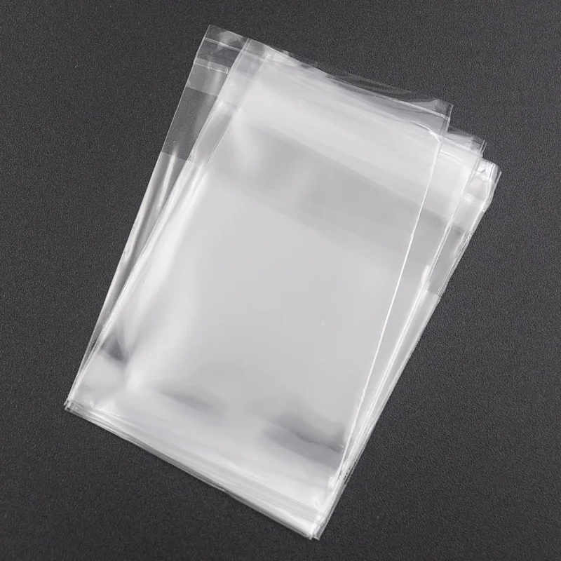 100pcs/lot 2 Size Transparent Cookie Packaging Bags Self-adhesive Plastic Biscuit Bag Wedding Candy Bags