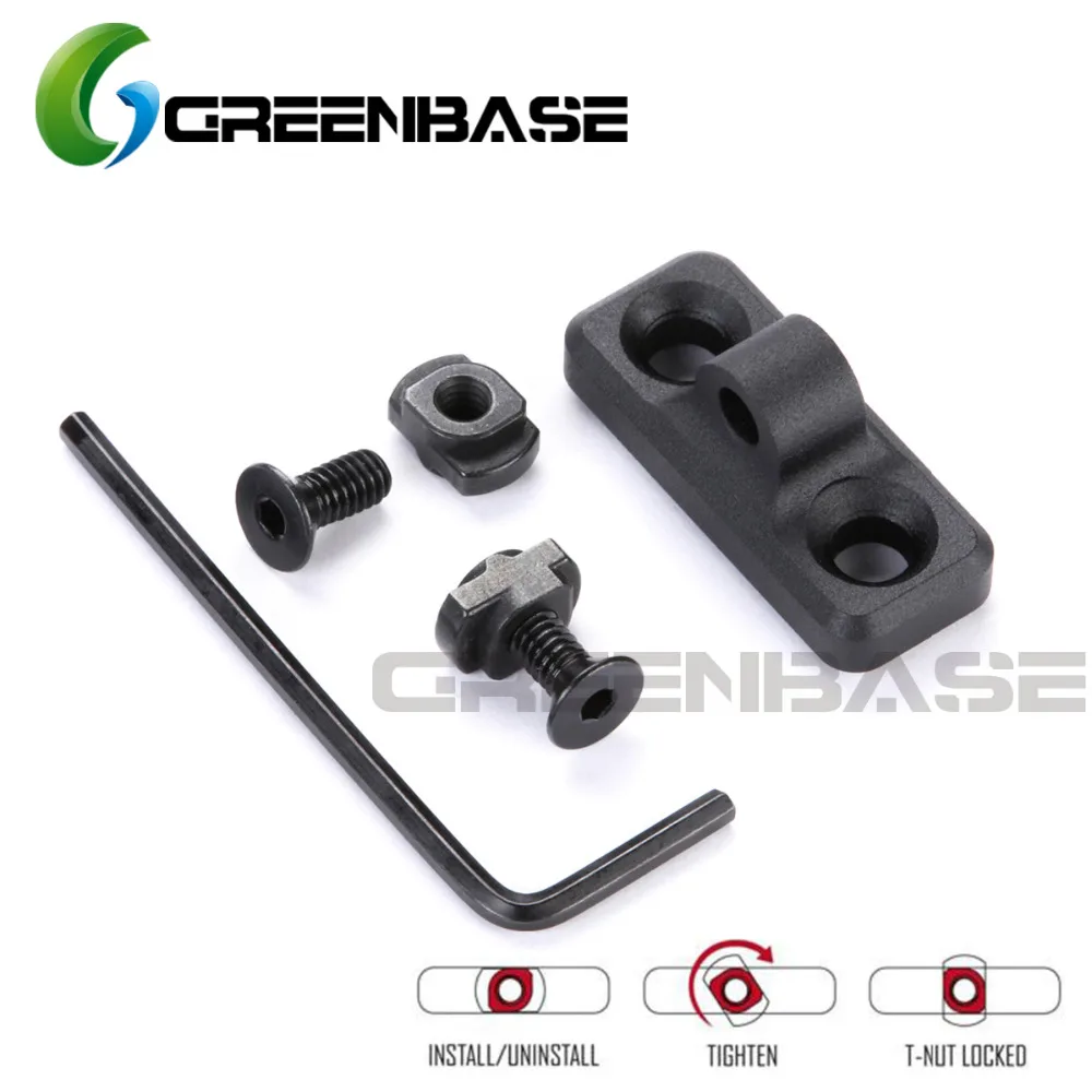 Greenbase tio mike estilo sling swivel acessório m-lok sling montagem parafuso prisioneiro de perfil baixo alumínio