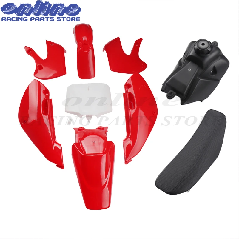 Plastic for Fender Fairing Kit & seat & fuel tank for Kawasaki KLX 110 KX65 110cc PIT Dirt Bike