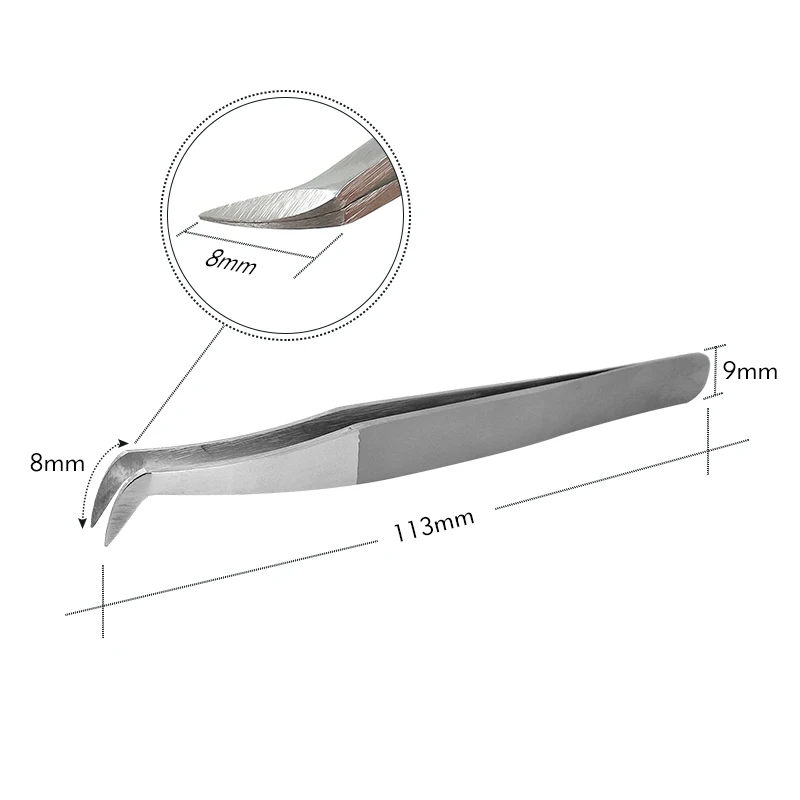 5 szt./10 szt. Pęsety do przedłużania rzęs ze stali nierdzewnej dokładne zakrzywiona pinceta magnetyczne rzęsy pincet