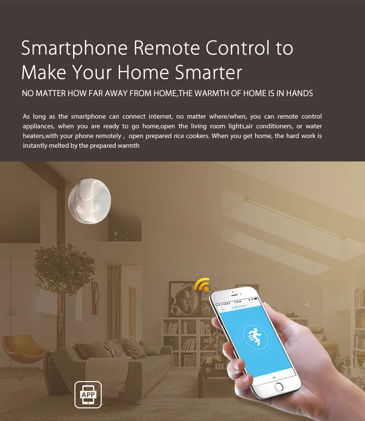 Tuya smart home security wifi PIR sensor per smart life APP gratuita compatibile
