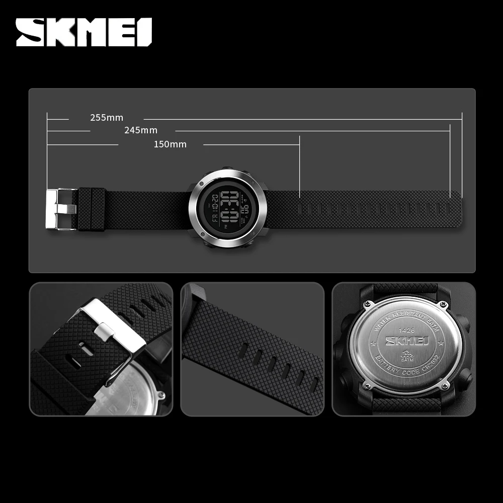 SKMEI Luxury Brand 5Bar Waterproof Watches Sport Watch Men Montre Men Alarm Clock Fashion Digital Watch Relogio Masculino