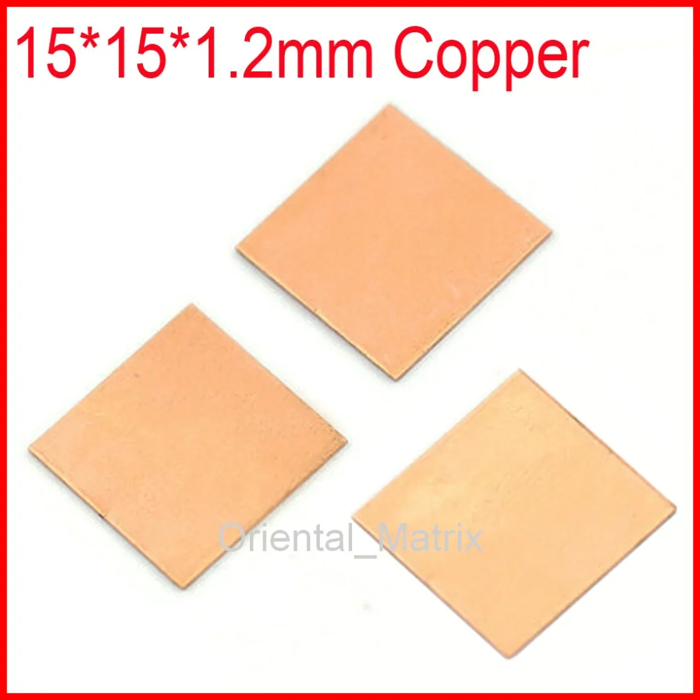 

Free Shipping 20pcs 15*15*1.2mm Copper Cooler Heat Sink,Thermal Cooling Shim ,Copper Shim,Graphics Thermal Pad Cooler