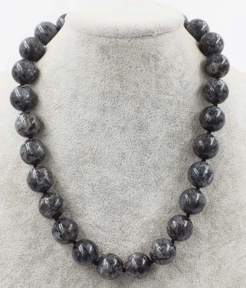 

labradorite round 8/10/12mm black necklace 18inch wholesale beads nature FPPJ woman