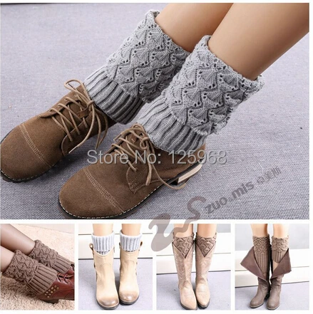 Free Shipping!5pairs/lot Fashion leg warmers womens boot scallop style leg warmer gaiters wool knitted boot socks