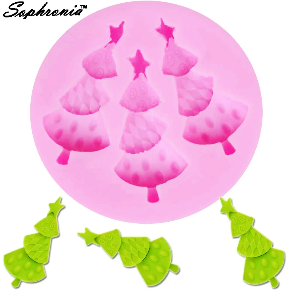 M270 Christmas Tree Silicone Kitchen Molds for Handicrafts Fondant Sweets Cookie Baking Supplies Table Decorations Pastry Party