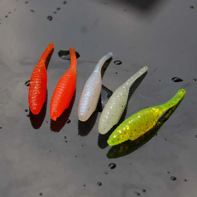 FANTU 30pcs/lot New Arrival Fishing Soft Lure 1g/4.5cm Root fishing Lure Added Salt Straight Tail Baits Soft Grub & Worm