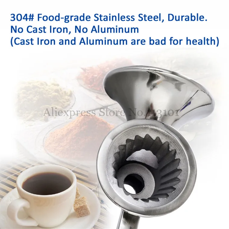 สแตนเลสสตีล Miller คู่มือข้าวโพดเครื่องบดกาแฟ Bean Flour Mill Hand Crank