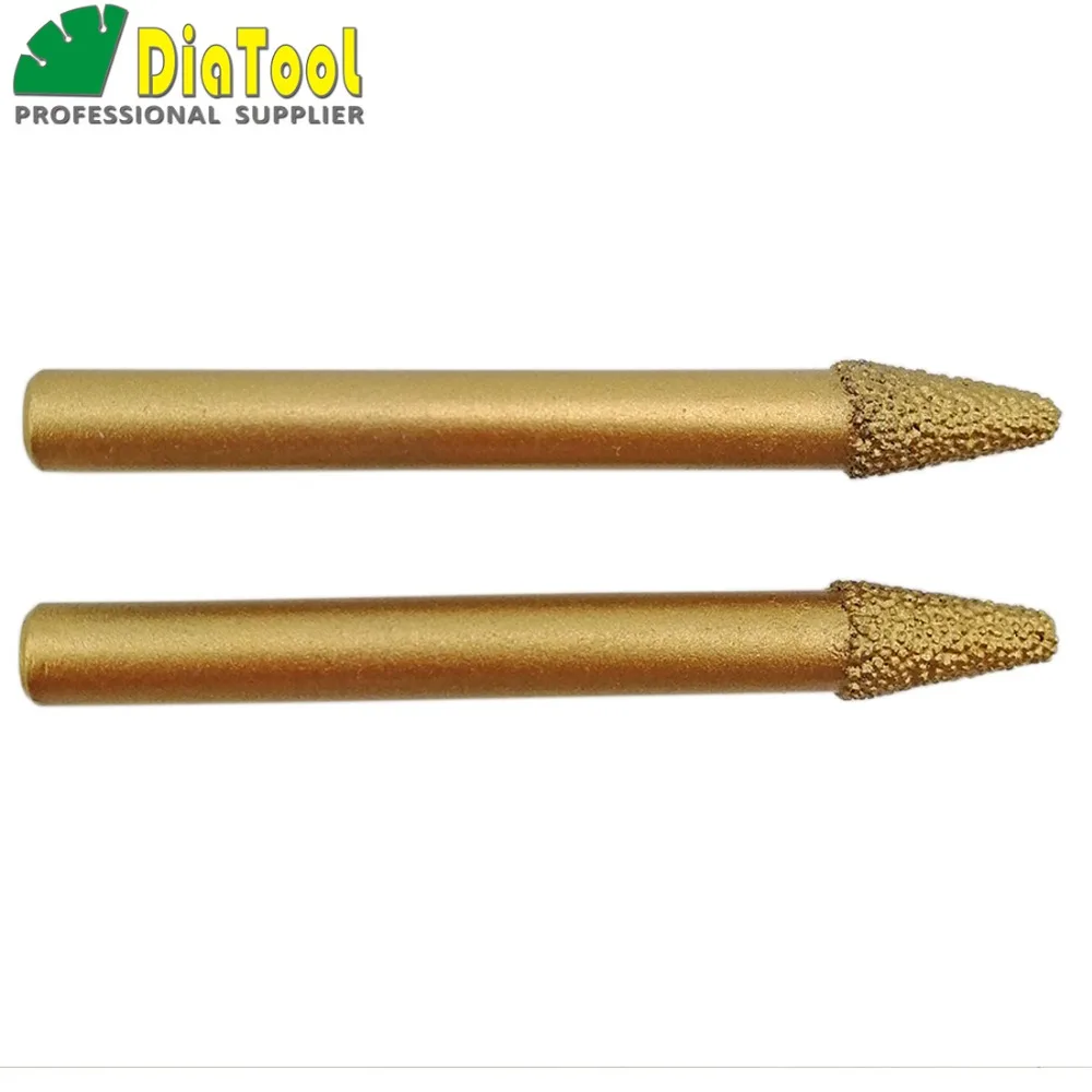 DIATOOL 2Pcsประเภท 6-3/12 มม.แกะสลักเพชรสำหรับหิน,สูญญากาศBrazedเพชรเครื่องมือแกะสลักเพชรBurrs
