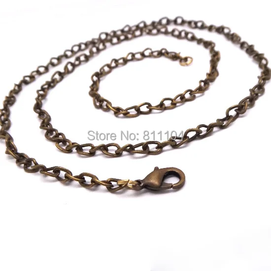 

3x5mm Antique Bronze Plated Iron Metal Twist Link Chains Lobster Clasp Necklace 16" 18" 20" 22" 24" 30" DIY Findings Wholesale