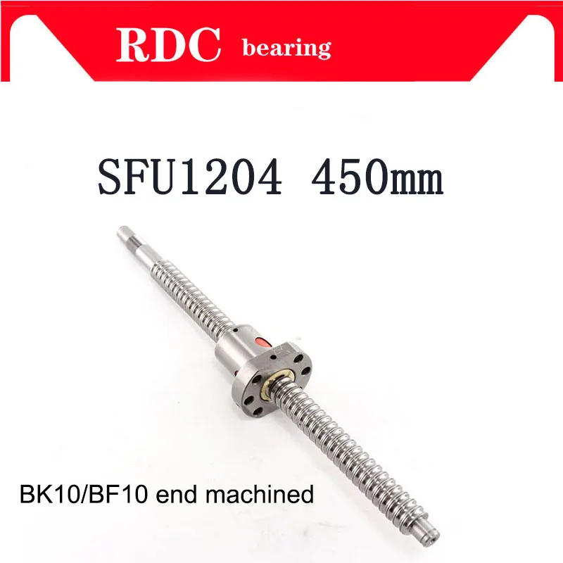 

Hot mechined 12mm 1204 Ball Screw Rolled C7 ballscrew SFU1204 450mm with one 1204 flange single ball nut for CNC parts