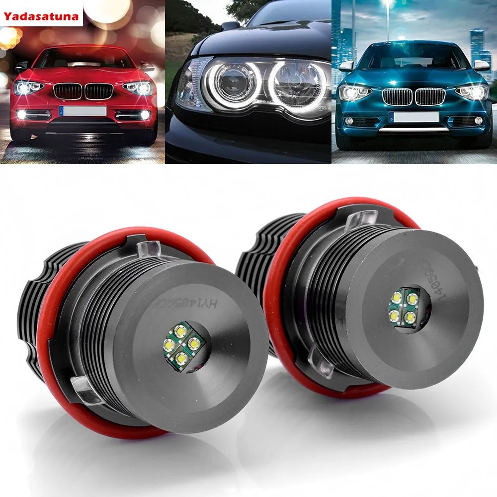 

Pair High Power White 6000K 40W LED Angel Eye Halo Ring Marker Light Bulb For BMW E39 E53 E60 E61 E63 E65 E66 E83 E87