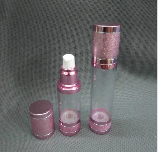 

50pcs/lot Pink 50ml Vacuum bottles / high - end Refill airless pump 50ml botte / vacuum aluminium Emulsion bottle 50ml