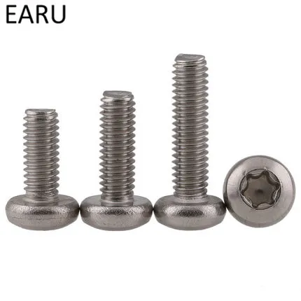 M2*4/5/6/8/10mm  304 Stainless Steel Round Pan Head Plum Six Lobe Socket Screw Bolt Anti-Theft Security for Car License Plate
