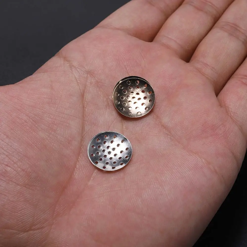 50pcs 14 16 18 20 25mm Brooch Base Brooches Metal Disk Shell Flower Cabochon Bezel Round Blank For Diy Jewelry Making Findings