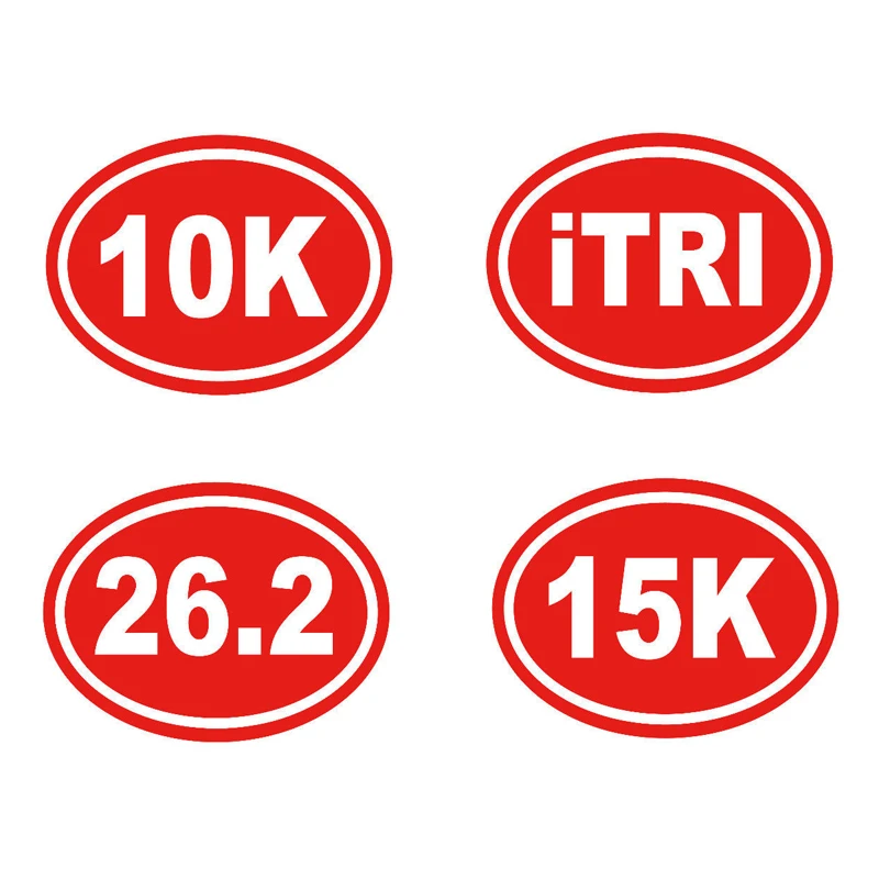 iTRI, 10k, 15k, 26.2, Oval Decal Car Window Running Sticker Marathon Race Vinyl (5