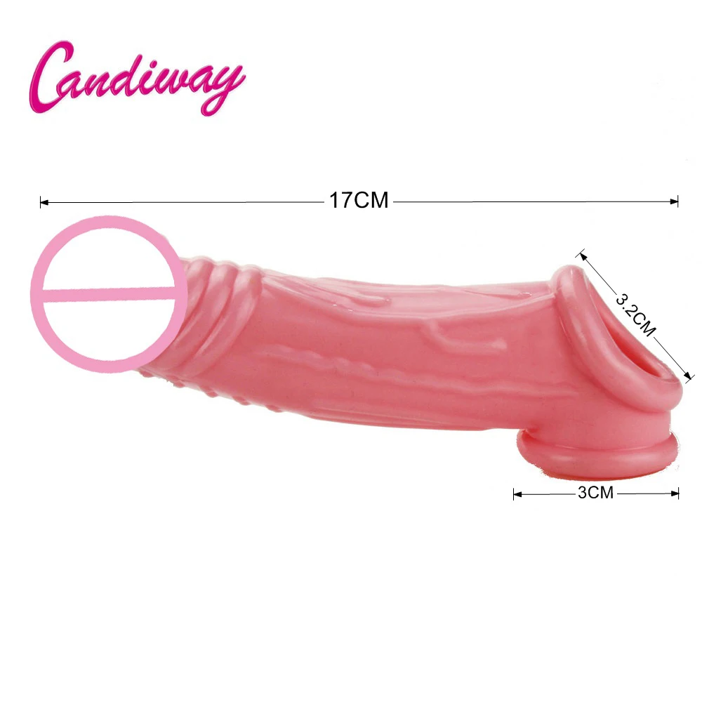 Enlarge Penis Sleeves Bold Delay Condom For Men Lasting Cock Ring Sex Toys For Man Adult Reusable Impotence Extend sizeDildo view 2