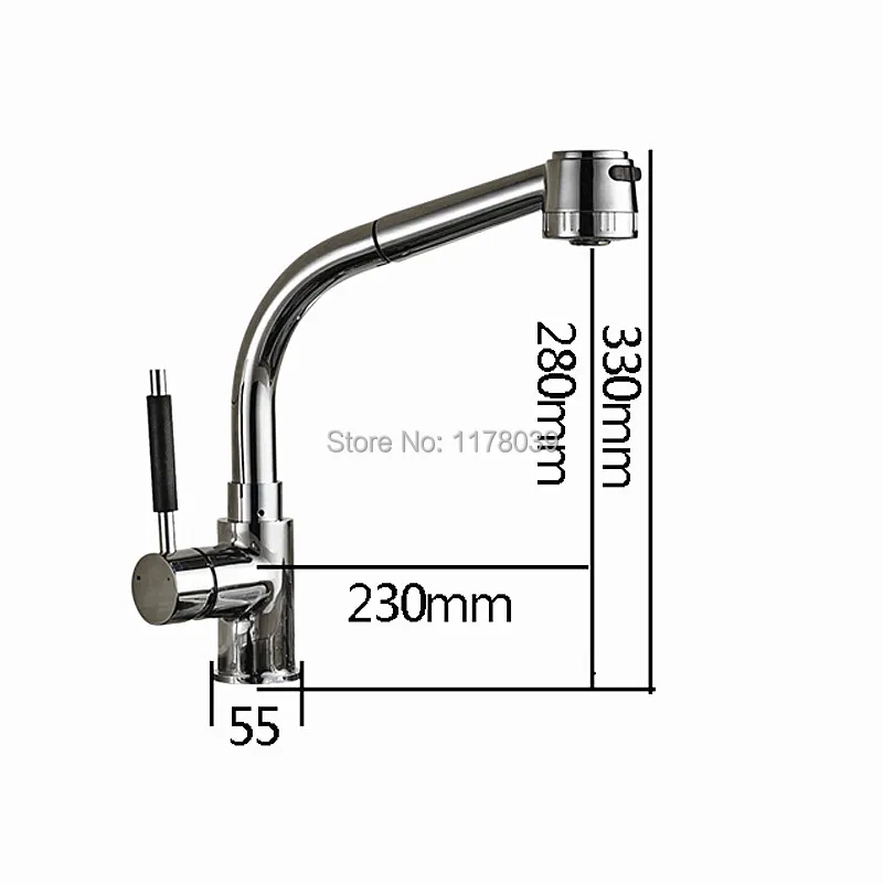 Multi-function pull-out kitchen faucet,kitchen Stretching hot and cold mixer tap,brass single hole rotating sink faucet,J16961