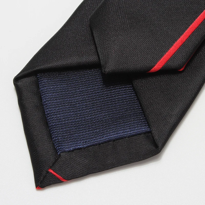 Fashion Business Black Red Striped Ties for Men 5.5cm Slim Necktie Designer Brand Skinny Men’s Work Interview Ties with Gift