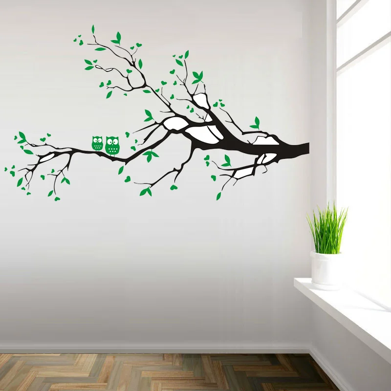 Owl Theme Owl Stickers On Tree Branch Birds Wall Sticker Tree Vinyl Wall Decal Stickers Home Decoration Wall 110x 66cm