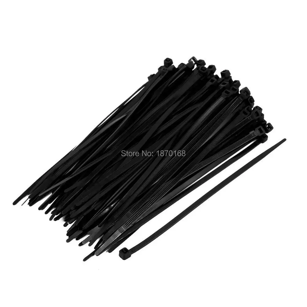 4mm x 150mm Nylon Self Locking Cable Zip Ties Fastener Black 100pcs