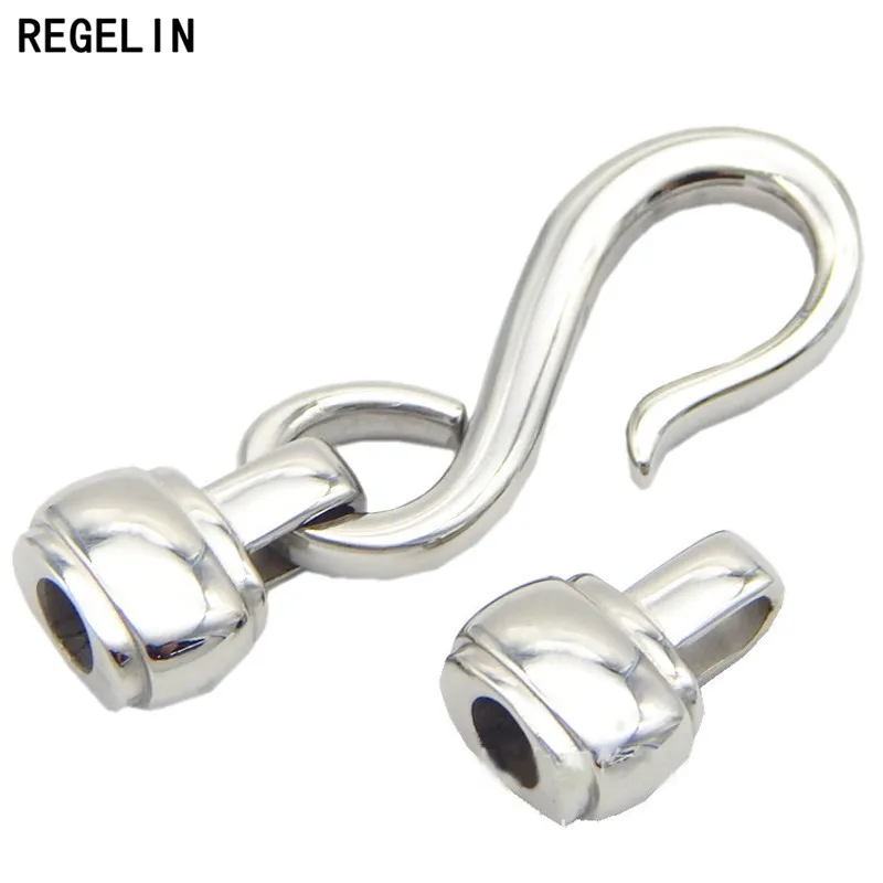 

REGELIN S Style Stainless Steel Sliver Tone Jewelry Hole 4.2mm Bracelet End Clasps 1pc DIY Connectors Accessories Making Fitting