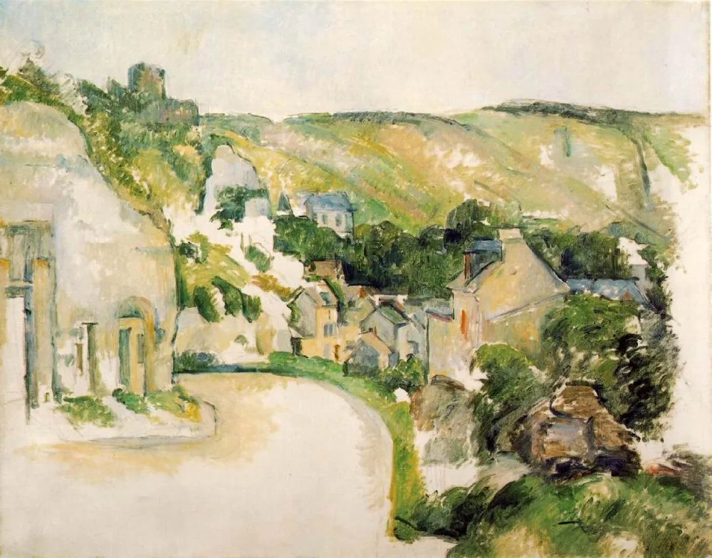 

Oil Painting Reproduction,handmade oil painting,oil painting,a-turn-in-the-road-at-la-roche-guyon,Paul Cezanne oil painting
