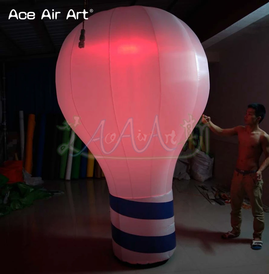 

3 m H Portable LED Inflatable Bulb Model Lamp Replica with RGB Lights Made by Ace Air Art