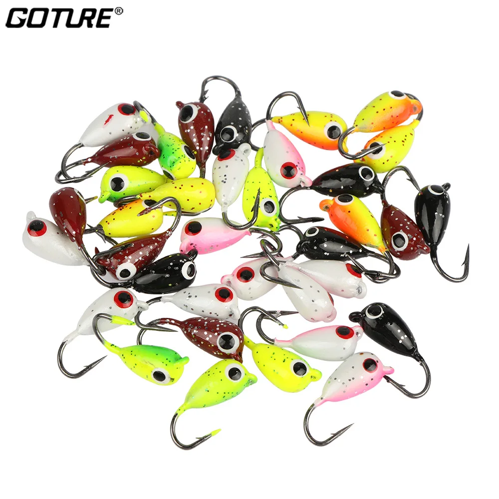 

Goture 36pcs/set Winter Ice Fishing Lure 1.8cm 2.3g Jig Artificial Bait Jigging Ice Fishing Lures Set Carp Winter Fishing Tackle